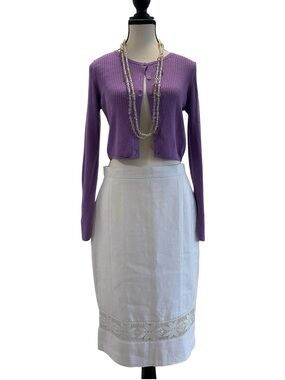 100% linen Sandra Angelozzi pencil skirt Size 36 EUC